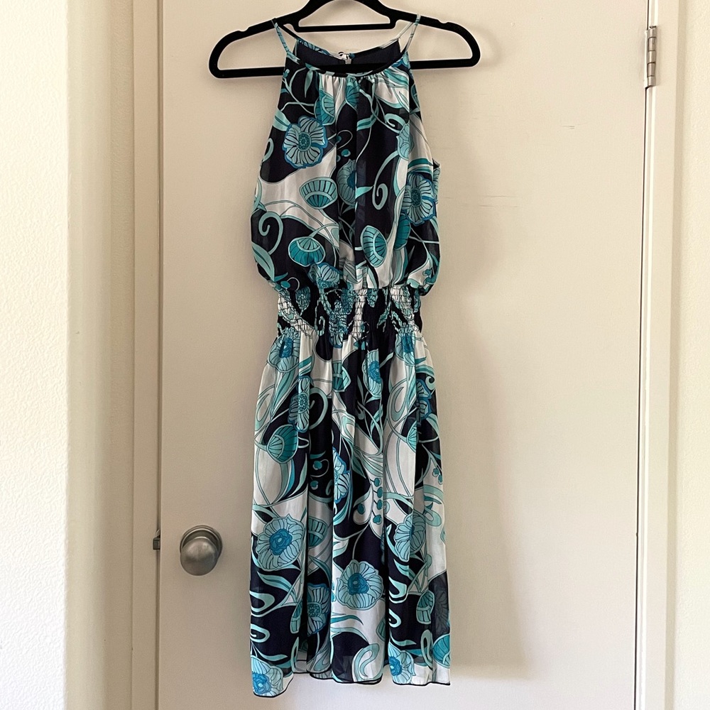 NWOT blue patterned dress